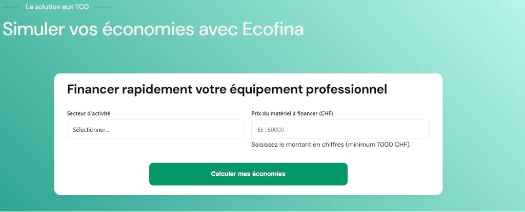 Interface finale du simulateur Ecofina